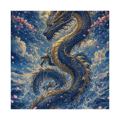 Ryuu Dragon Rising From The Ocean - Japanese Mythology Art Print (Matte Poster)