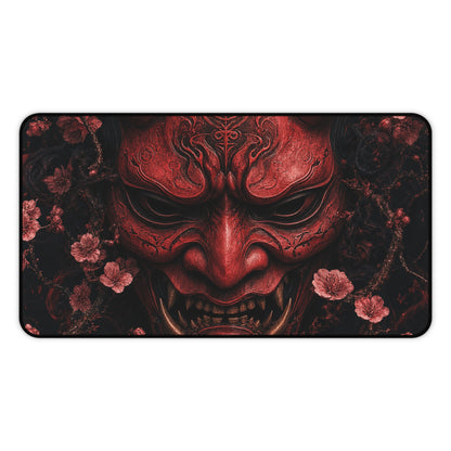Oni Mask With Cherry Blossoms - Sudoni Brand Gaming Desk Mat