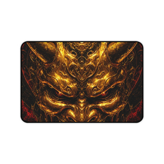 Oni Mask Made Of Molten Gold - Sudoni Brand Gaming Desk Mat