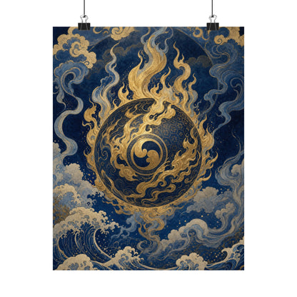 Tamfireball Floating - Japanese Mythology Art Print (Matte Poster)