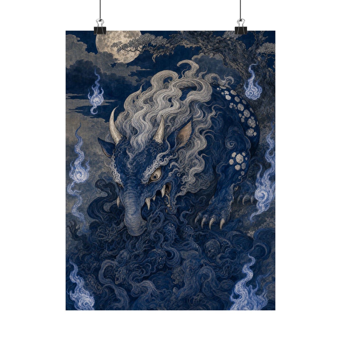 Baku Eating Nightmares - Japanese Mythology Art Print (Matte Poster)