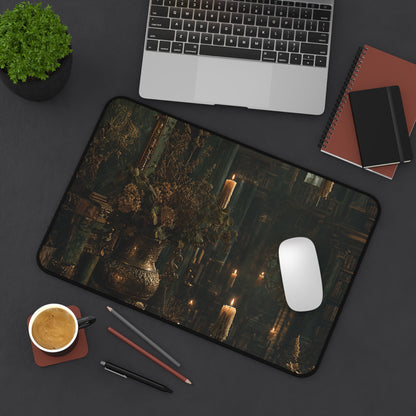 Ancient Library With Floating Candles - Dark Academia Gaming Desk Mat