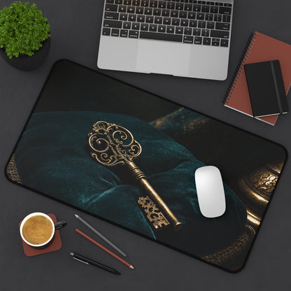 Antique Key On Velvet Cushion - Dark Academia Gaming Desk Mat