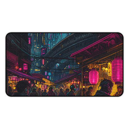 Cyberpunk Street Market - Gaming Culture Gaming Desk Mat