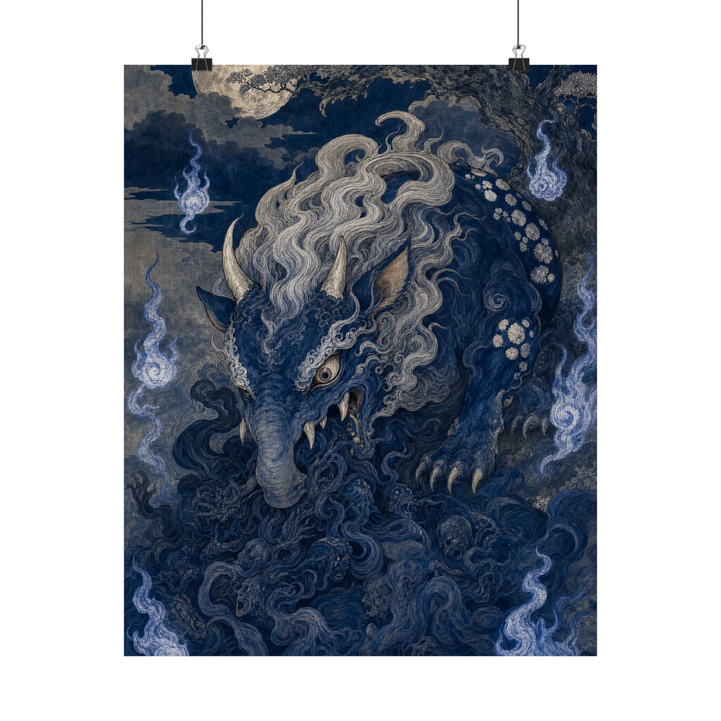 Baku Eating Nightmares - Japanese Mythology Art Print (Matte Poster)