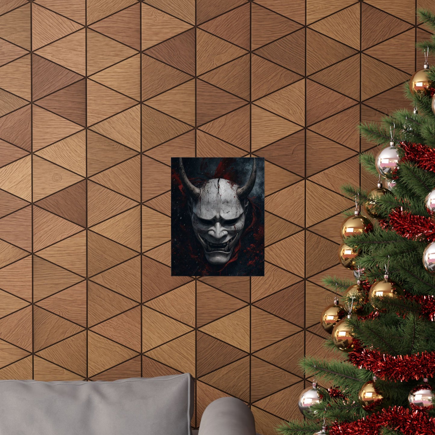 White Oni Mask With Hollow Black Eyes - Sudoni Brand Art Print (Matte Poster)
