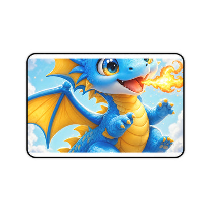 Chibi Dragon Breathing Tiny Fire - Kawaii Gaming Gaming Desk Mat