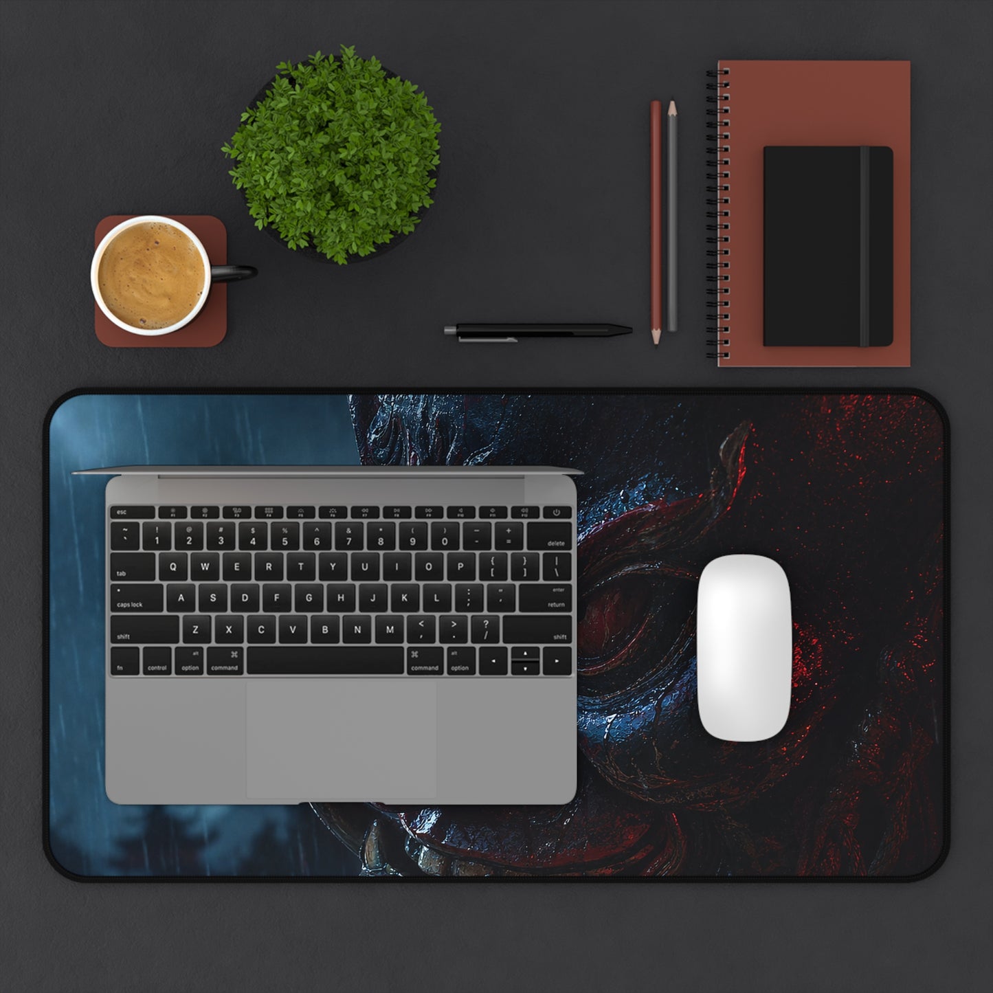 Oni Mask In Rain - Sudoni Brand Gaming Desk Mat