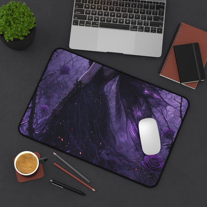 Dark Fairy In Thorn Garden - Dark Fantasy Gaming Desk Mat