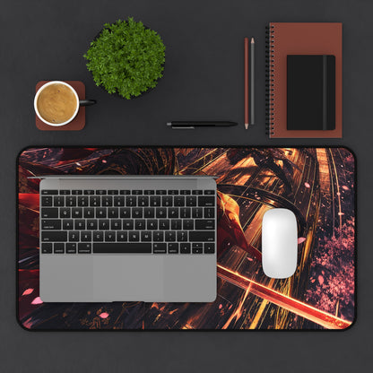 Battle On Train At Sunset - Anime Manga Gaming Desk Mat