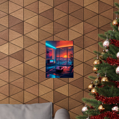 Vaporwave Aesthetic Room - Gaming Culture Art Print (Matte Poster)