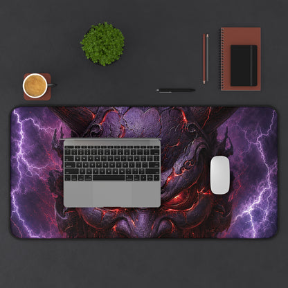 Oni Mask With Thunder And Lightning - Sudoni Brand Gaming Desk Mat