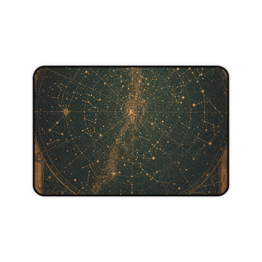 Constellation Map On Aged Parchment - Dark Academia Gaming Desk Mat
