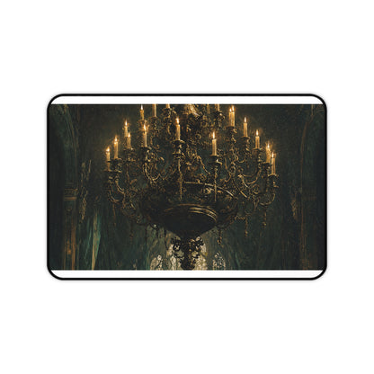Chandelier In Ruined Hall - Dark Academia Gaming Desk Mat