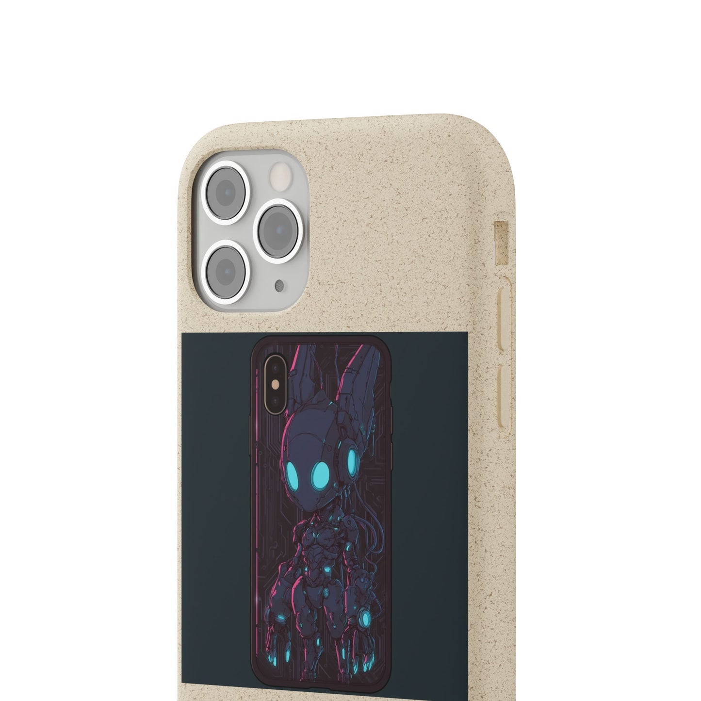 Chibi Robot Anime Phone Case - Cyberpunk Gaming Design, iPhone Samsung