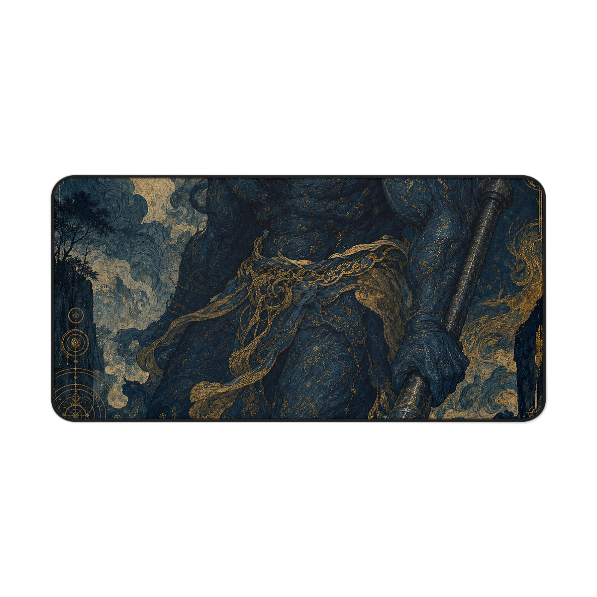Oni With Iron Club - Japanese Mythology Gaming Desk Mat