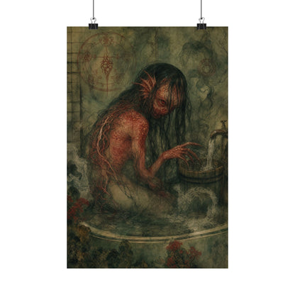 Akaname Bathroom Demon - Japanese Mythology Art Print (Matte Poster) - Moikas