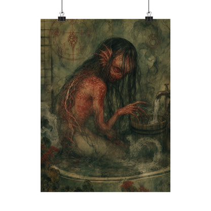 Akaname Bathroom Demon - Japanese Mythology Art Print (Matte Poster) - Moikas