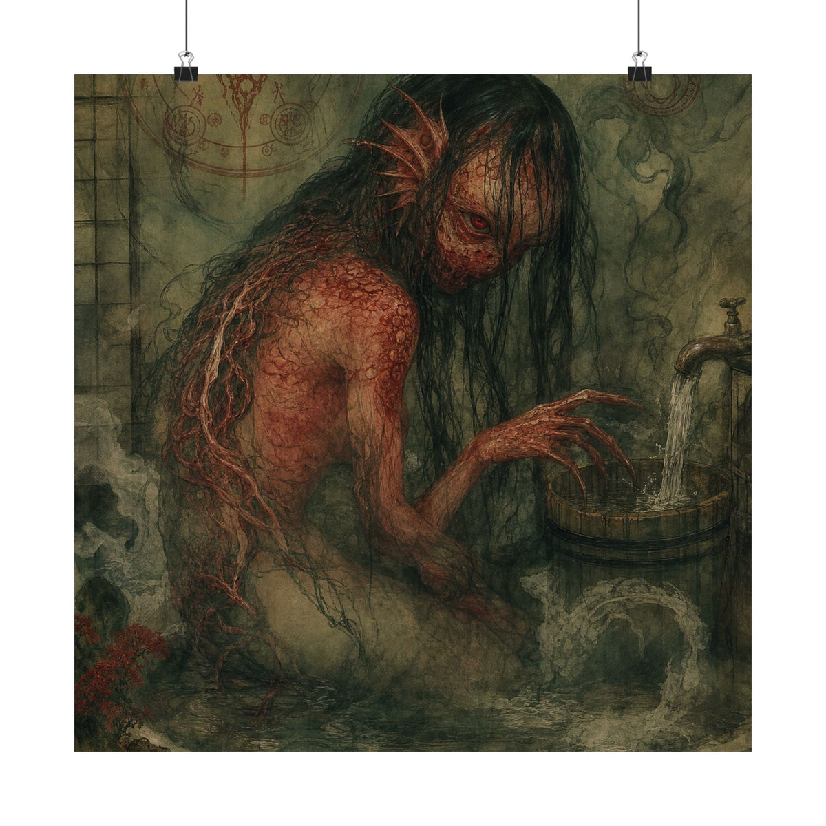 Akaname Bathroom Demon - Japanese Mythology Art Print (Matte Poster) - Moikas