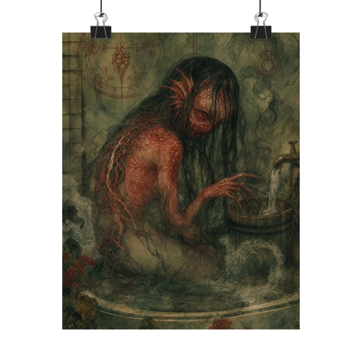 Akaname Bathroom Demon - Japanese Mythology Art Print (Matte Poster) - Moikas