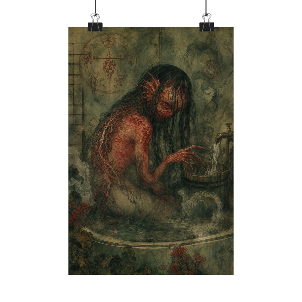 Akaname Bathroom Demon - Japanese Mythology Art Print (Matte Poster) - Moikas