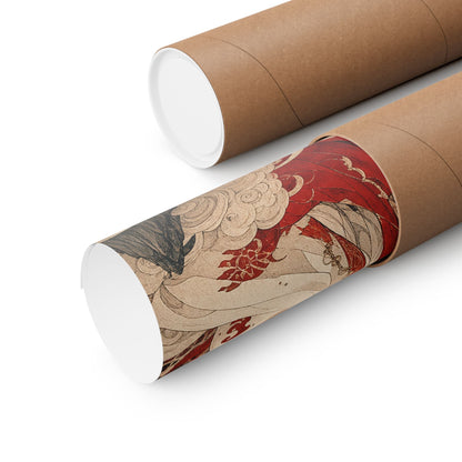 Amaterasu Sun Goddess With Mirror - Japanese Mythology Art Print (Matte Poster) - Moikas