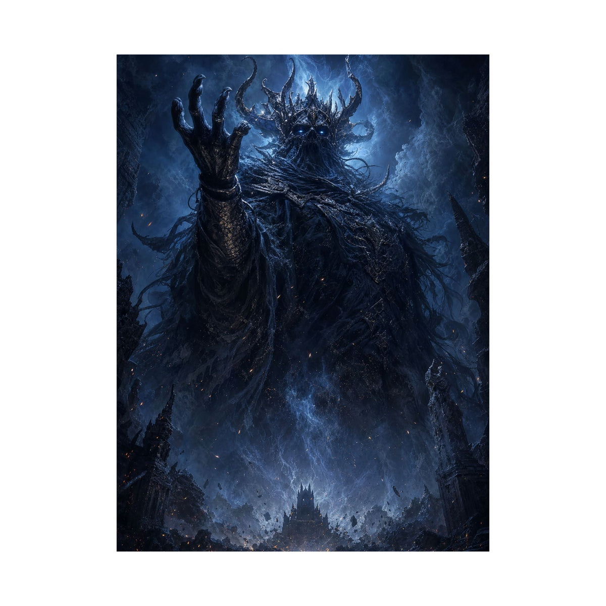 Ancient Evil Awakening - Dark Fantasy Art Print (Matte Poster) - Moikas