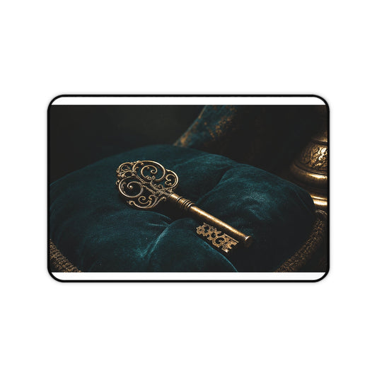Antique Key On Velvet Cushion - Dark Academia Gaming Desk Mat - Moikas