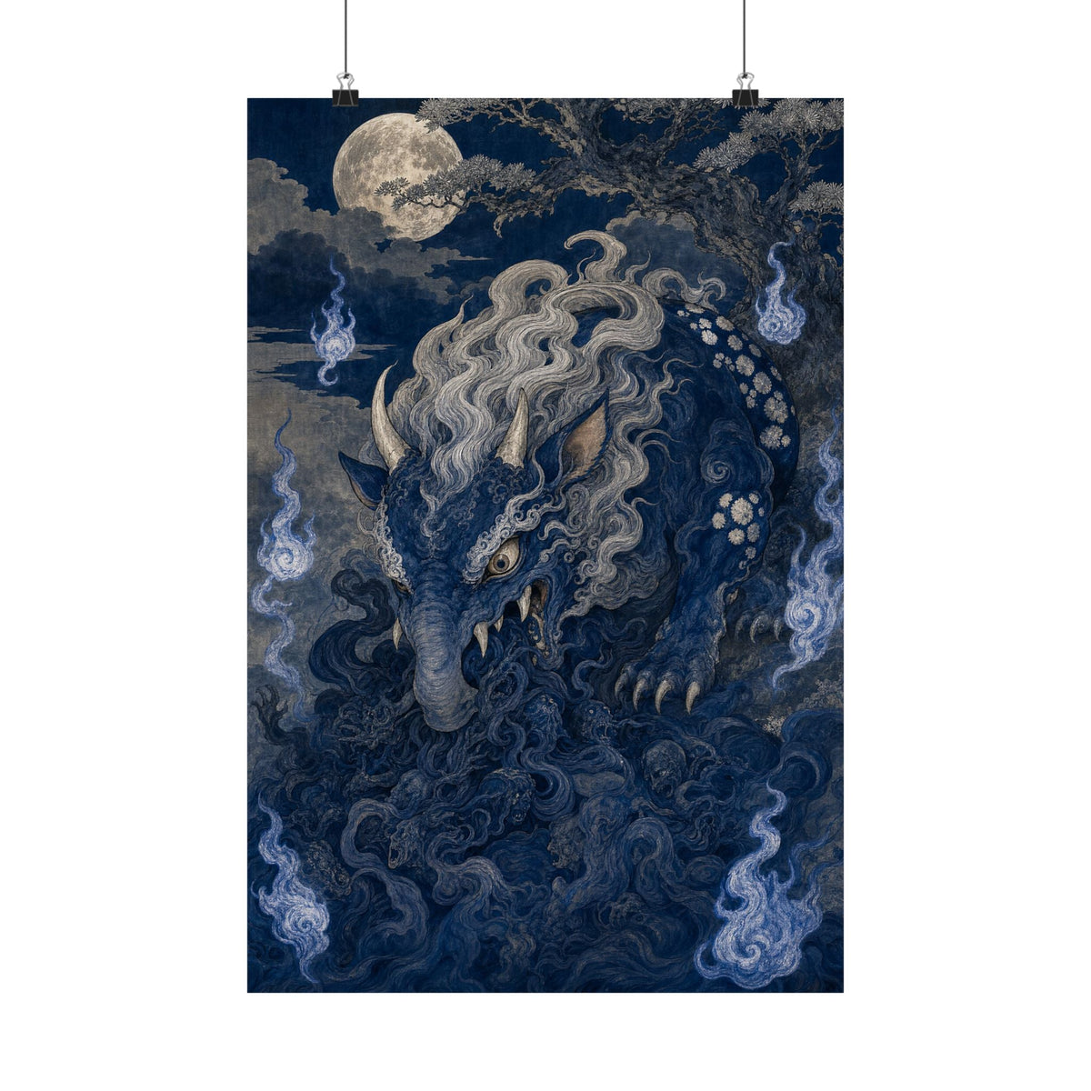 Baku Eating Nightmares - Japanese Mythology Art Print (Matte Poster) - Moikas