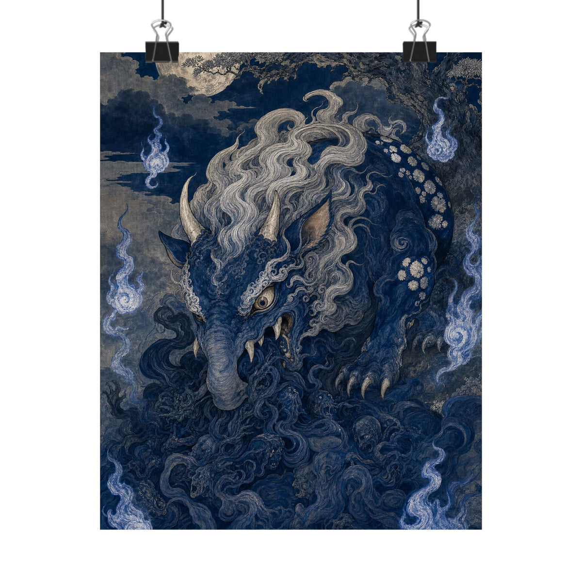 Baku Eating Nightmares - Japanese Mythology Art Print (Matte Poster) - Moikas