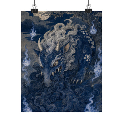 Baku Eating Nightmares - Japanese Mythology Art Print (Matte Poster) - Moikas