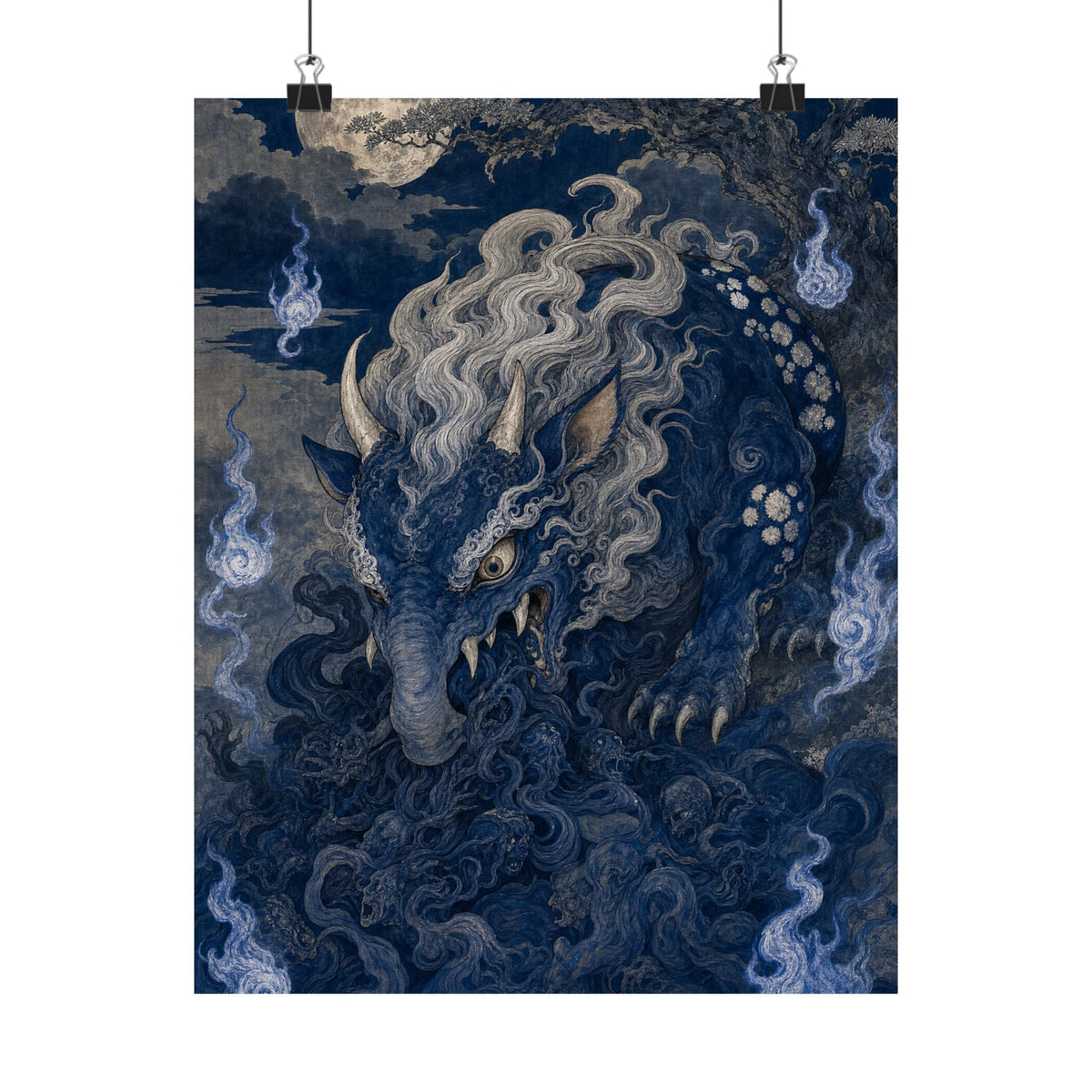 Baku Eating Nightmares - Japanese Mythology Art Print (Matte Poster) - Moikas