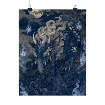Baku Eating Nightmares - Japanese Mythology Art Print (Matte Poster) - Moikas