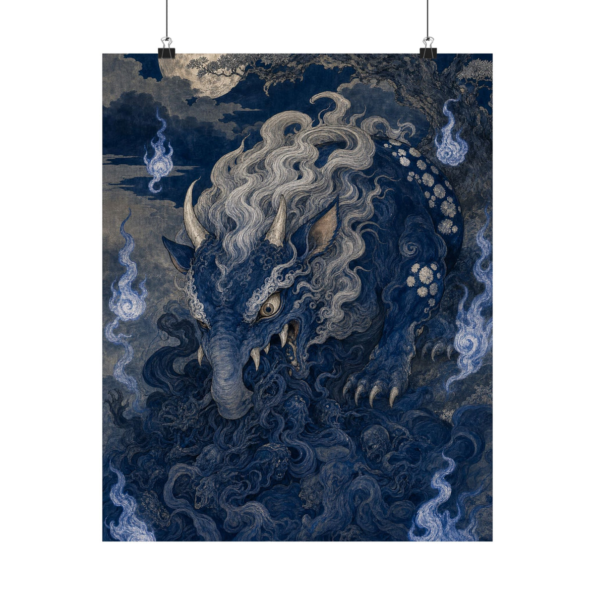 Baku Eating Nightmares - Japanese Mythology Art Print (Matte Poster) - Moikas