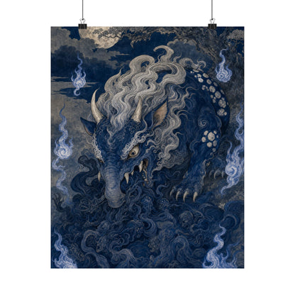 Baku Eating Nightmares - Japanese Mythology Art Print (Matte Poster) - Moikas