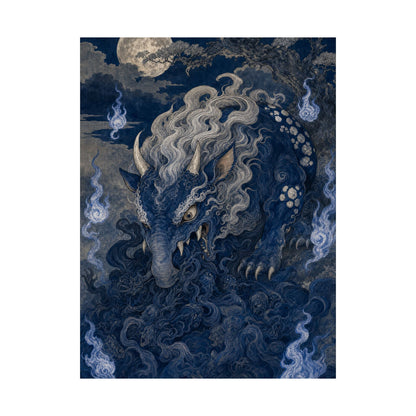 Baku Eating Nightmares - Japanese Mythology Art Print (Matte Poster) - Moikas