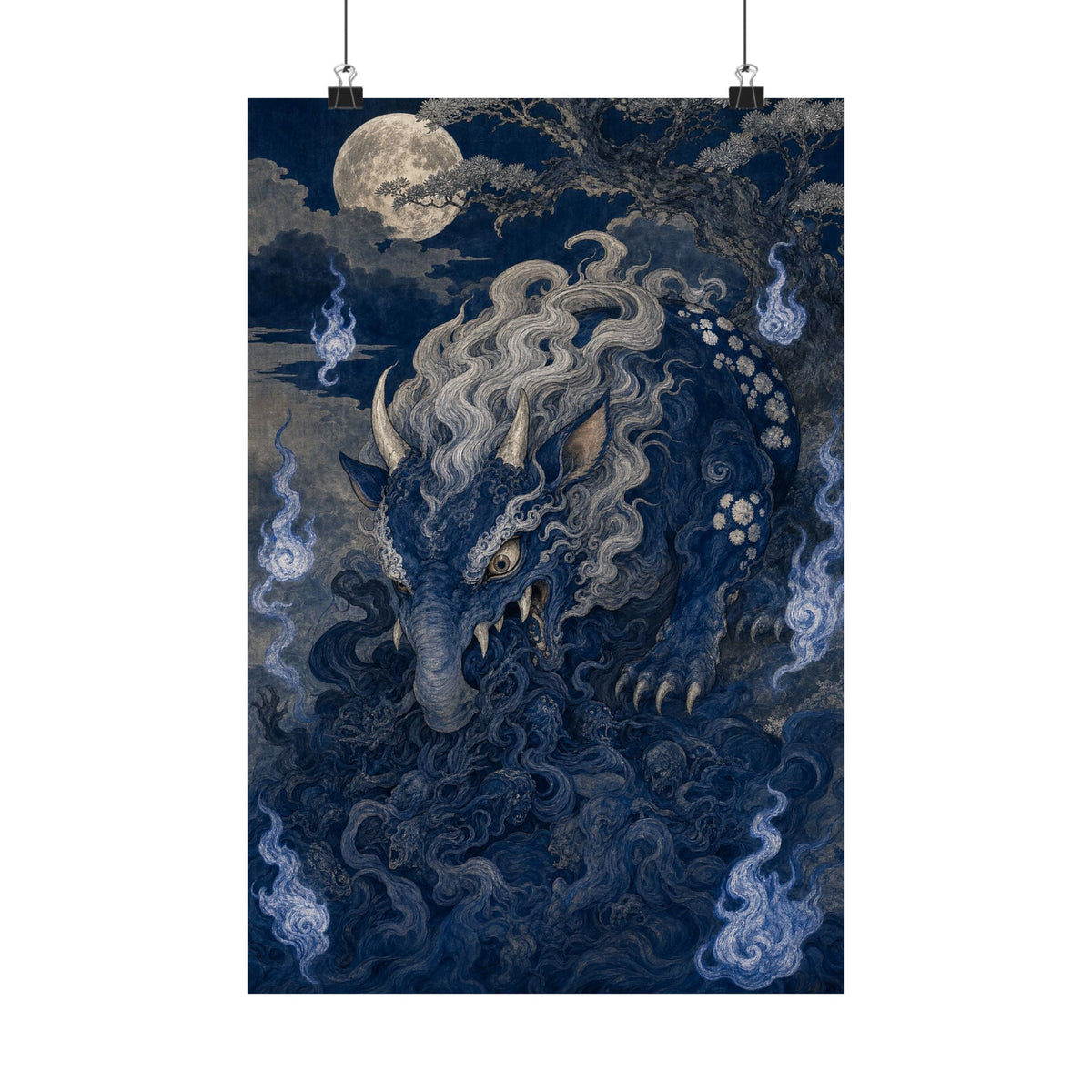 Baku Eating Nightmares - Japanese Mythology Art Print (Matte Poster) - Moikas