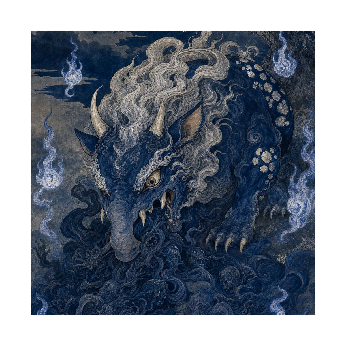 Baku Eating Nightmares - Japanese Mythology Art Print (Matte Poster) - Moikas