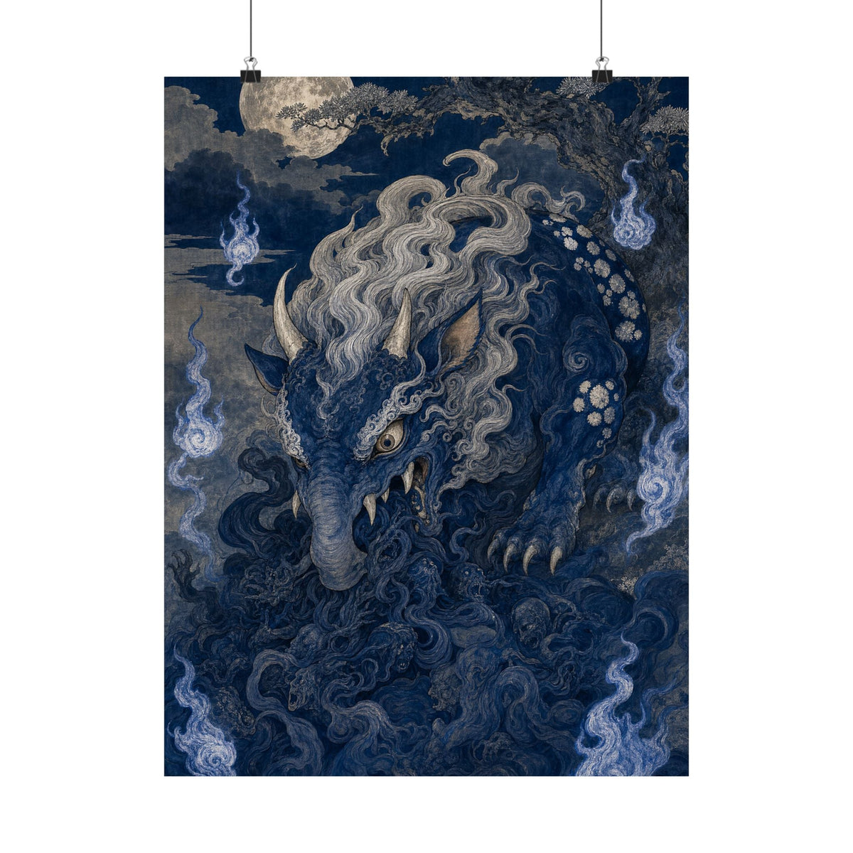 Baku Eating Nightmares - Japanese Mythology Art Print (Matte Poster) - Moikas
