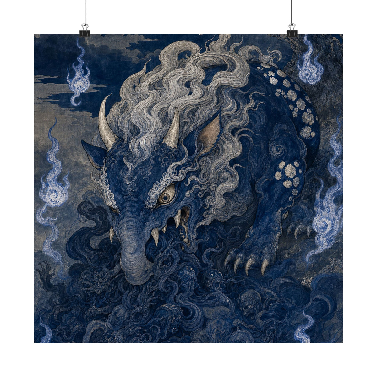 Baku Eating Nightmares - Japanese Mythology Art Print (Matte Poster) - Moikas
