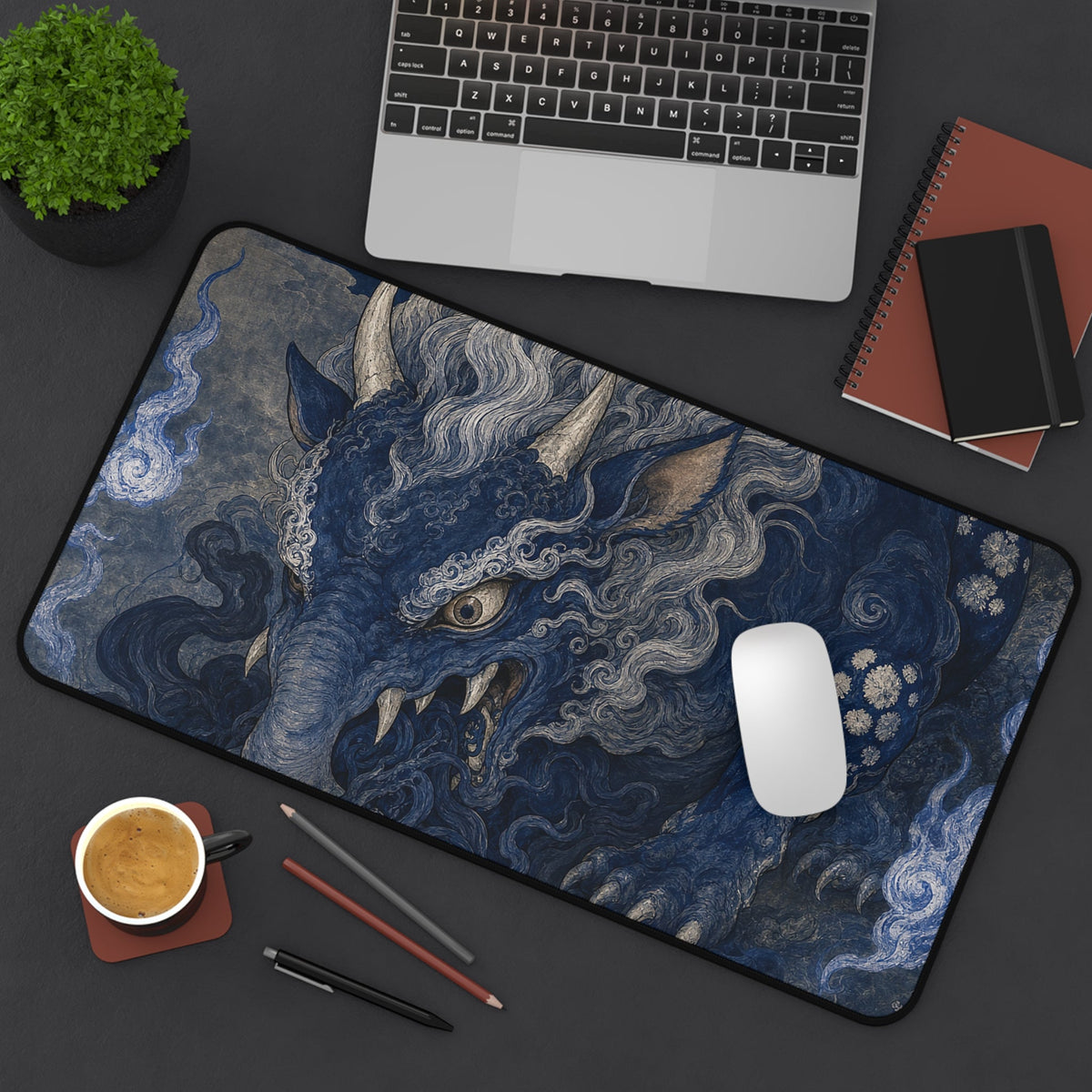 Baku Eating Nightmares - Japanese Mythology Gaming Desk Mat - Moikas