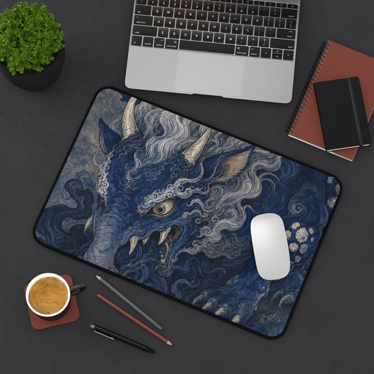 Baku Eating Nightmares - Japanese Mythology Gaming Desk Mat - Moikas