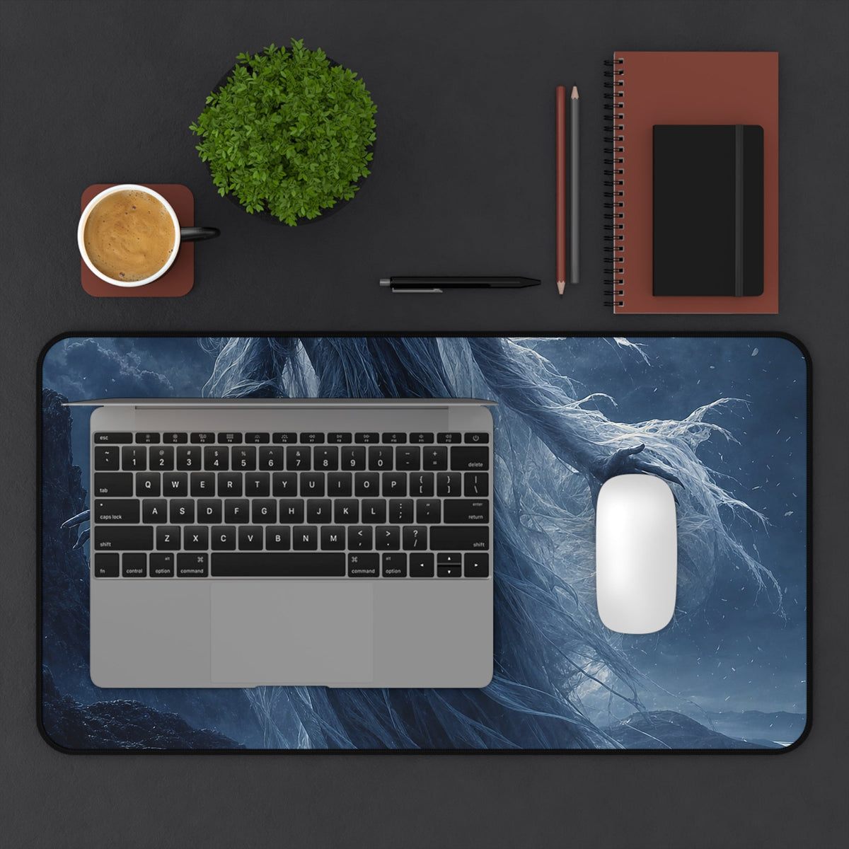 Banshee Wailing Over Moor - Dark Fantasy Gaming Desk Mat - Moikas