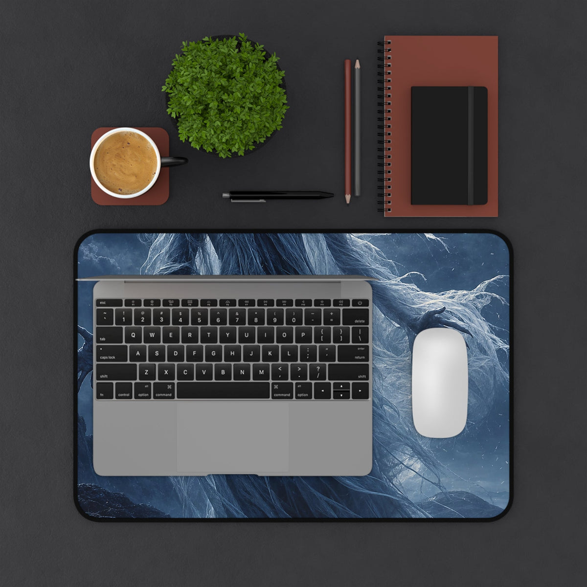 Banshee Wailing Over Moor - Dark Fantasy Gaming Desk Mat - Moikas
