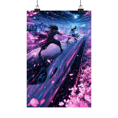 Battle Atop Moving Bullet Train - Anime Manga Art Print (Matte Poster) - Moikas