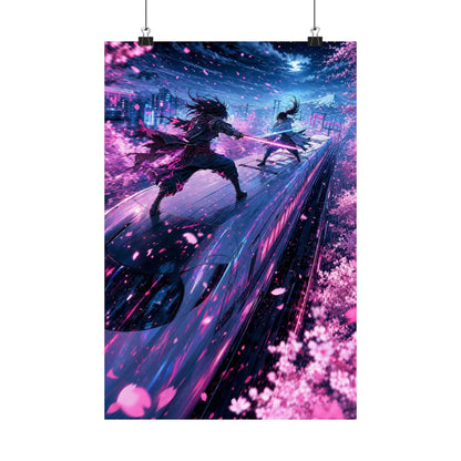 Battle Atop Moving Bullet Train - Anime Manga Art Print (Matte Poster) - Moikas