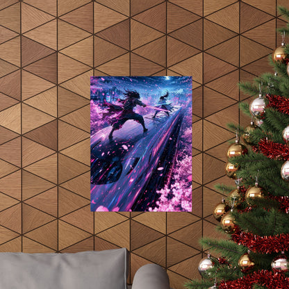 Battle Atop Moving Bullet Train - Anime Manga Art Print (Matte Poster) - Moikas