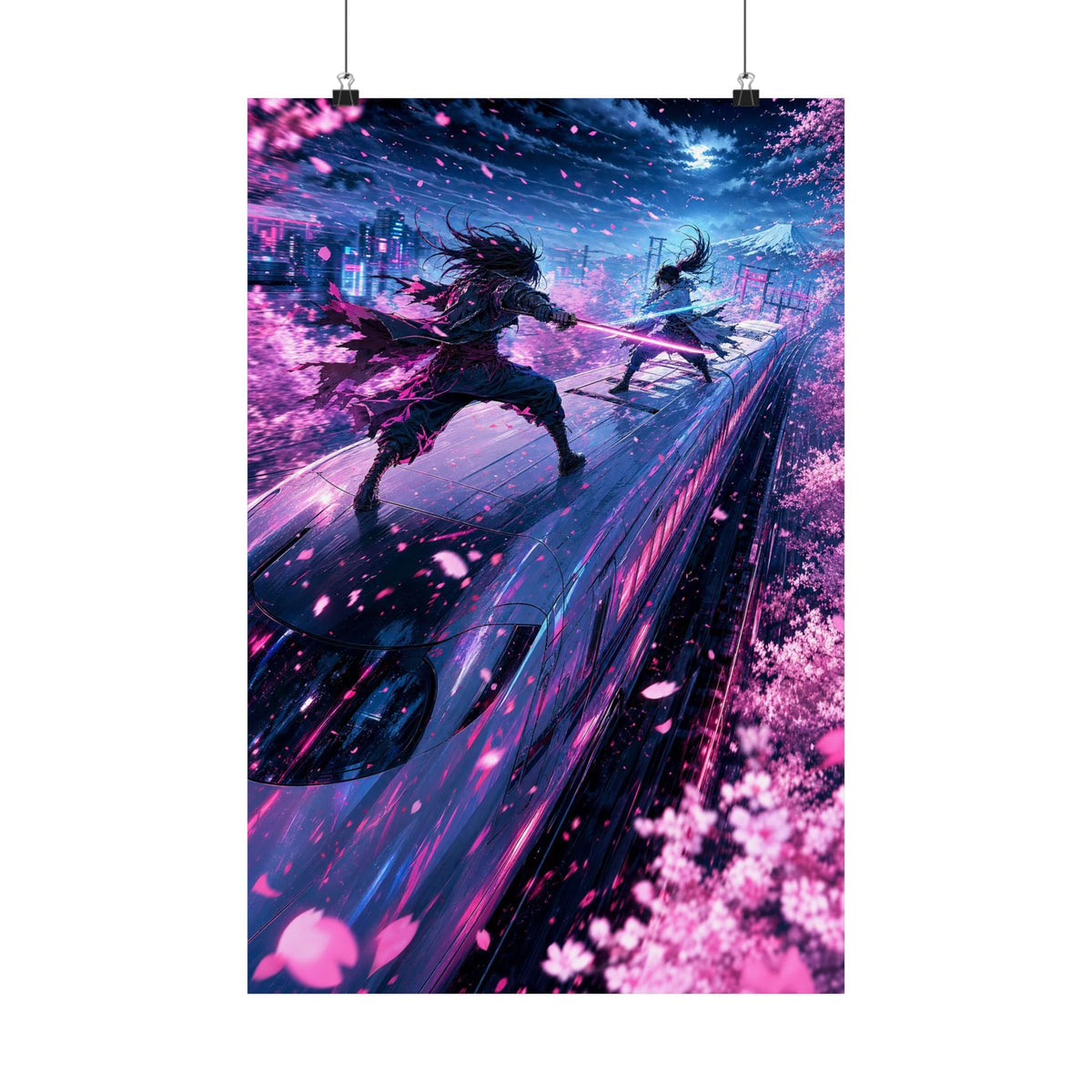 Battle Atop Moving Bullet Train - Anime Manga Art Print (Matte Poster) - Moikas