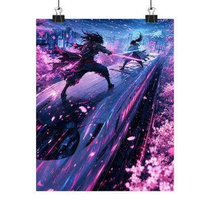 Battle Atop Moving Bullet Train - Anime Manga Art Print (Matte Poster) - Moikas