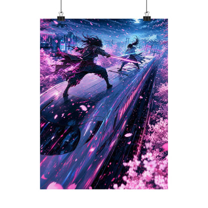 Battle Atop Moving Bullet Train - Anime Manga Art Print (Matte Poster) - Moikas